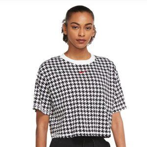 Nike Women's Icon Clash Houndstooth Crop T Shirt, Loose Fit
